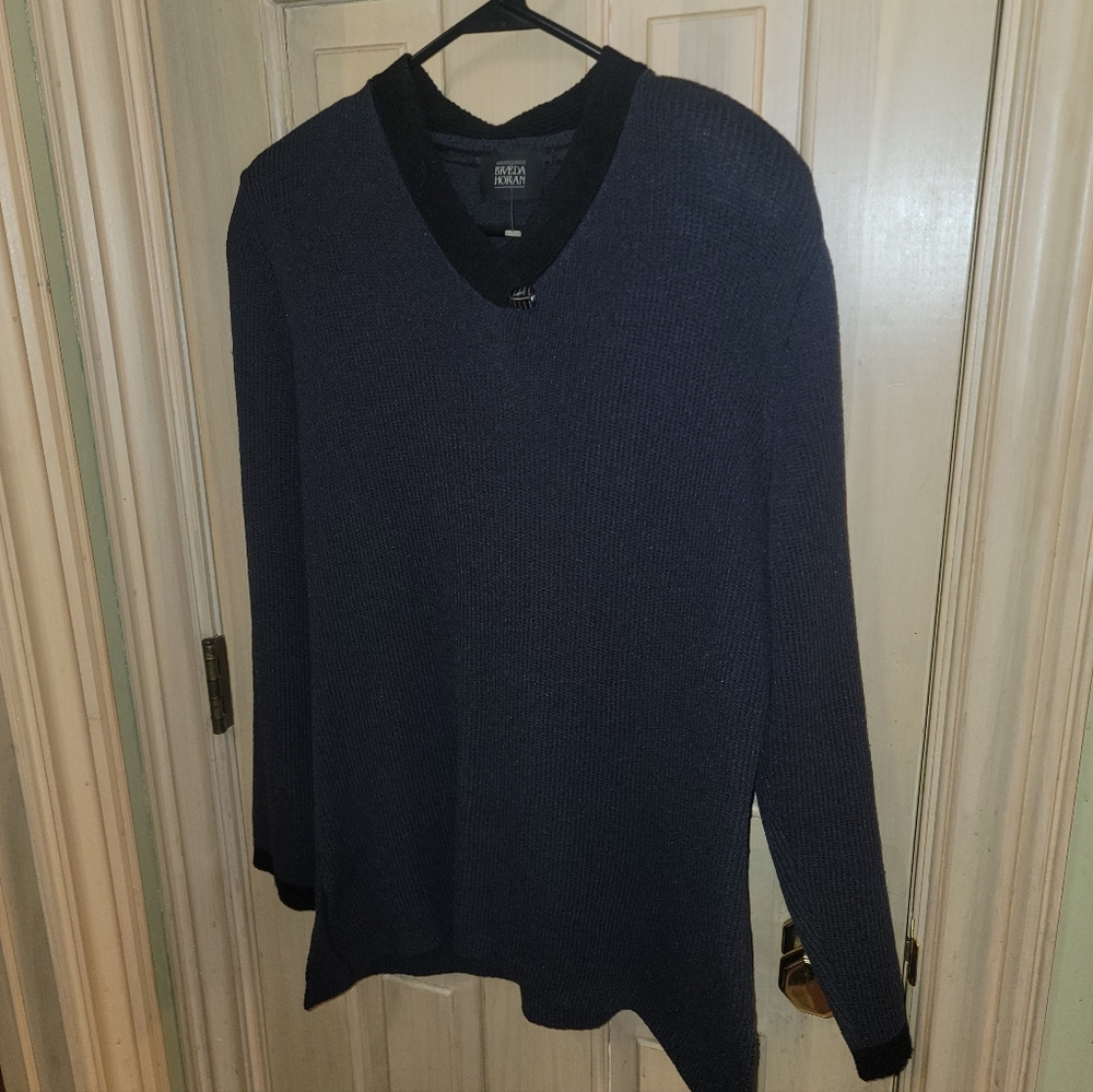 Misses Sz L Breada Horan Vintage Knit Gray Black Sweater - Picture 7 of 7
